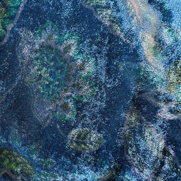 J Jill Printed Velvet in Peacock Blue - Picture 5 of 8